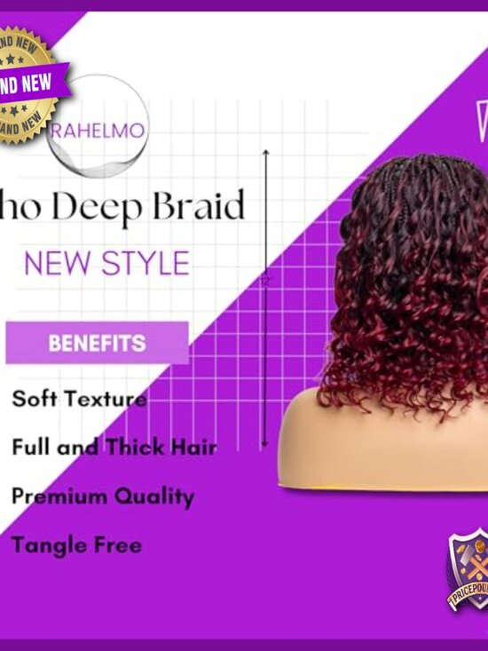 Synthetic Knotless Braided Wig with Curls, Glueless Design, Adjustable Fit main image 6